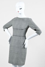  Stella McCartney Houndstooth Plaid Check Wool Dress Size IT40 US4