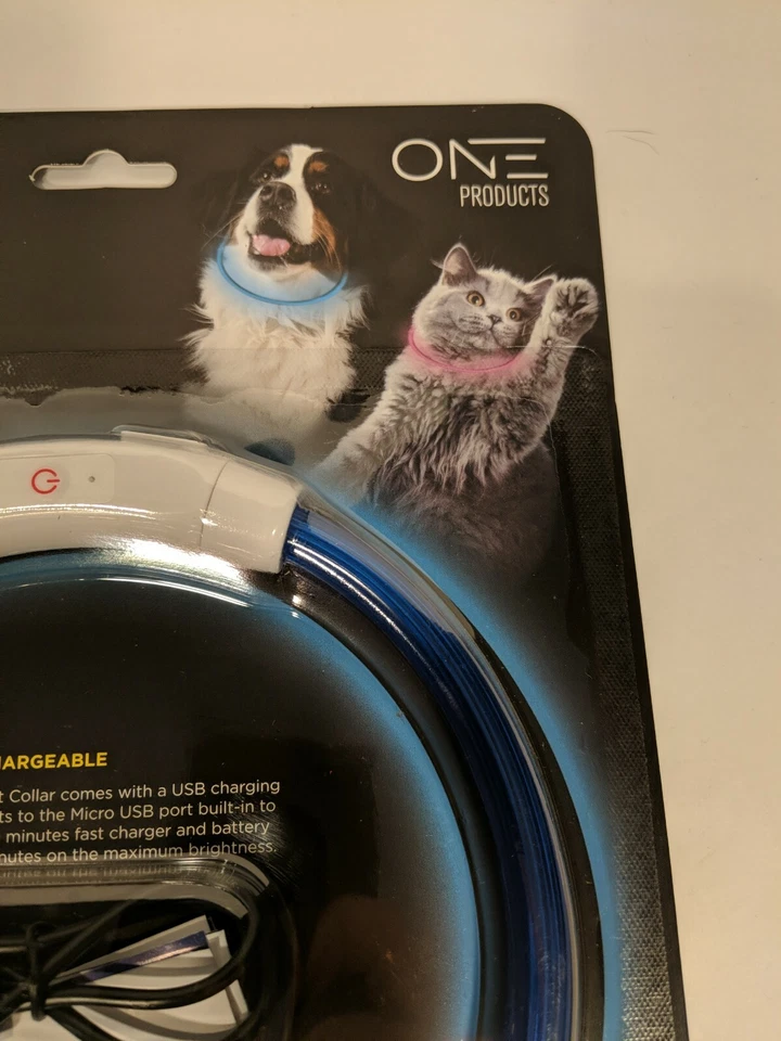 EZ Spot LED Pet Collar By One Products Blue Customize The Size Rechargeable W5 - Image 3 of 4