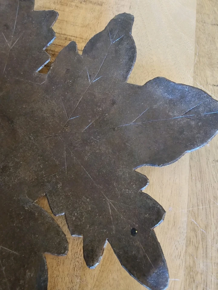 Rustic Metal Leaf Decor Plate - Image 3 of 4
