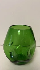 Winslow Anderson Blenko #949 Dimpled Lime Green Vase 1950s