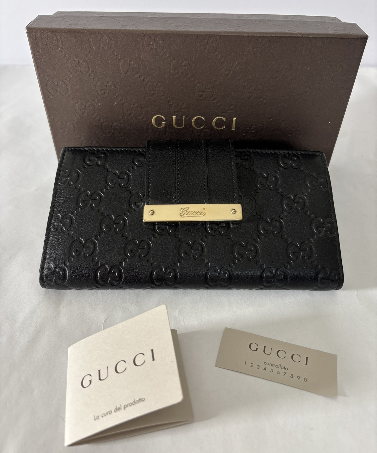 Gucci Firenze Guccissima Leather Long Wallet - Dark Brown