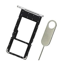 PHONSUN Replacement SIM Card Tray MicroSD Holder for Samsung Galaxy Silver