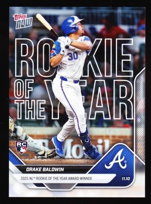 Drake Baldwin Braves Rookie Of The Year ROY 2025 Topps NOW OS-1 SP Base RC