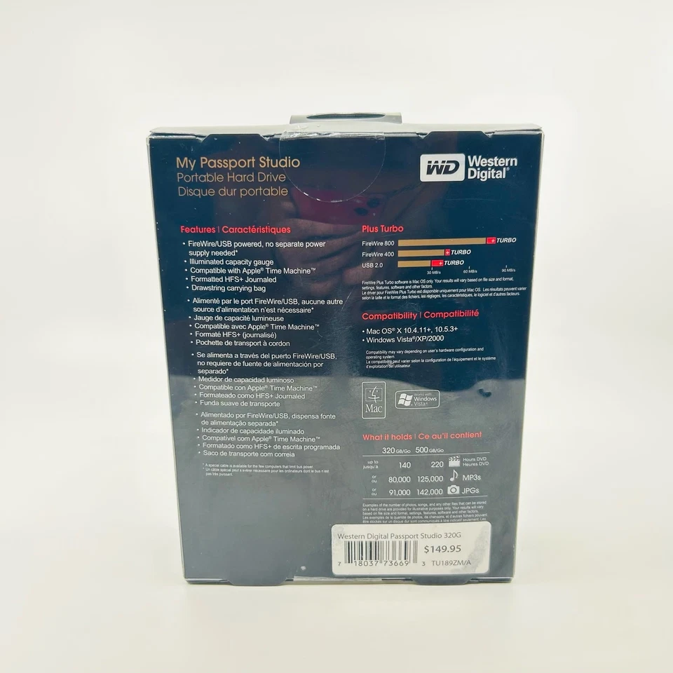 Western Digital My Passport Studio Portable Hard Drive - Silver 320GB USB2.0  - Image 2 of 4