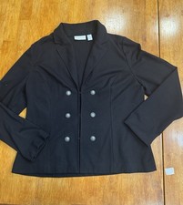 Chico s Women s Black Blazer Size 2 Double Breasted