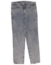 Lee Womens High Waist Tapered Jeans W36 L35 Blue Flecked Cotton CB12