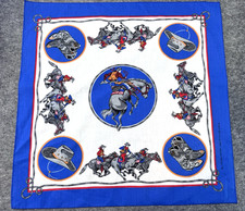 VTG Cowboy Bandana Scarf Bucking Bronco Boots Hat Rodeo Western 21" x 21", USA