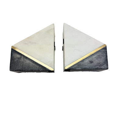 Cork & Mill Marble Bookends Set of 2 Decorative Stoppers