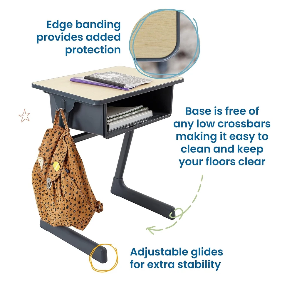 ECR4Kids Cueva Recepción Abierta con Caja de Libros de Plástico, Aula Arce/Negro  Foto 4 de 4