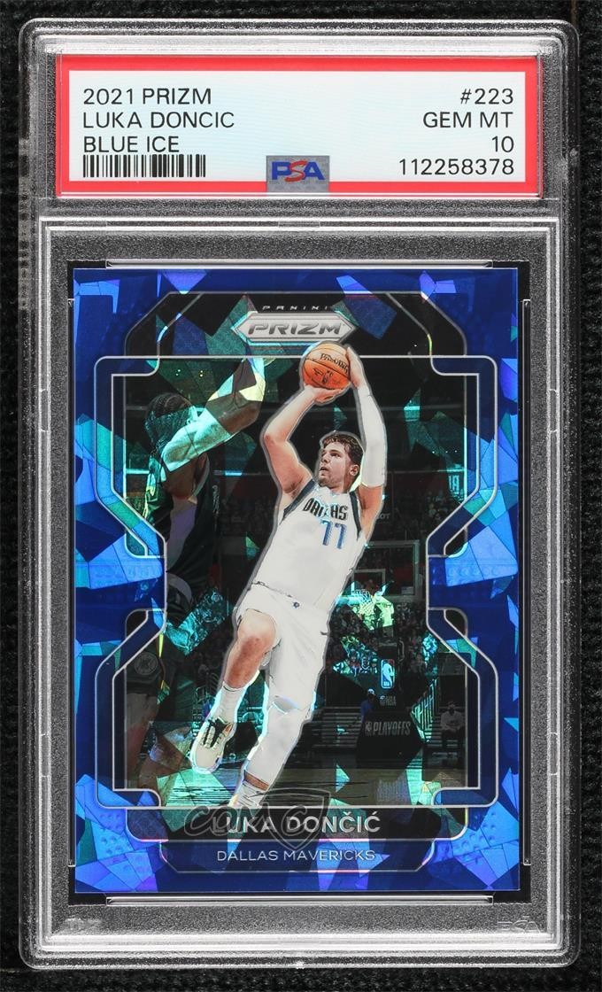 2021-22 Panini Prizm Blue Ice Prizm 44/125 Luka Doncic #223 PSA 10 GEM MT 0g4t