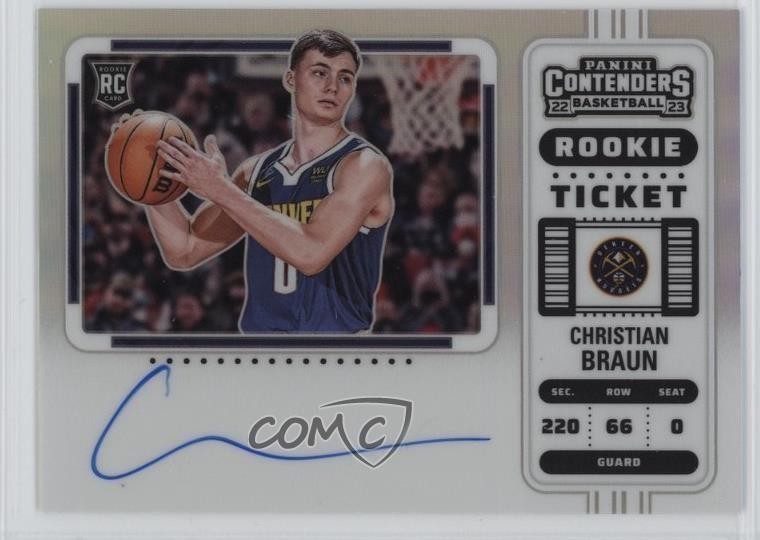 2022 Panini Contenders Premium Edition Christian Braun #106 Rookie Auto RC 06mc