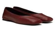 The Row Square Toe Lambskin Leather Red Balle...