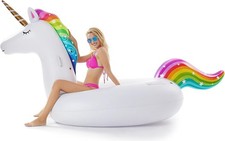 Jasonwell Giant Inflatable Unicorn Pool Float Floatie Ride On with Fast Valves L