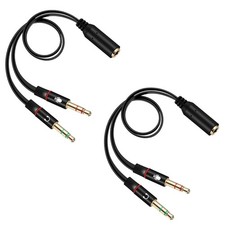 Compact 3.5mm Audio Y Splitter with Dual Male Jacks - 20cm for Easy Sharing