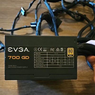 EVGA 700 GD 700W 80 Plus Gold ATX Power Supply Black 24 Pin 110V-240V