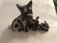VINTAGE OCCUPIED JAPAN SCOTTIE DOG TERRIER MOTHER PUPS FIGURINE