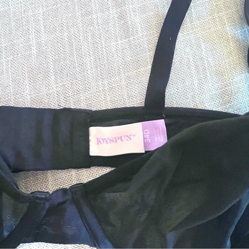 Joyspun BH schwarz Mesh BH Gr. 34D​ coquette Biker Goth - Bild 5 von 5