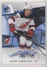2021-22 Upper Deck SP Game Used Blue Auto Nico Hischier #81 Auto 07pz