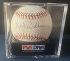 DICK WILLIAMS (MANAGER) HOF PSA 10 AUTOGRAPHED BASEBALL . CLEAN. IN CASE.