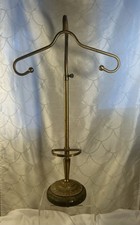 Antique Vtg Gentlemans Adjustable Brass Valet Butler Stand