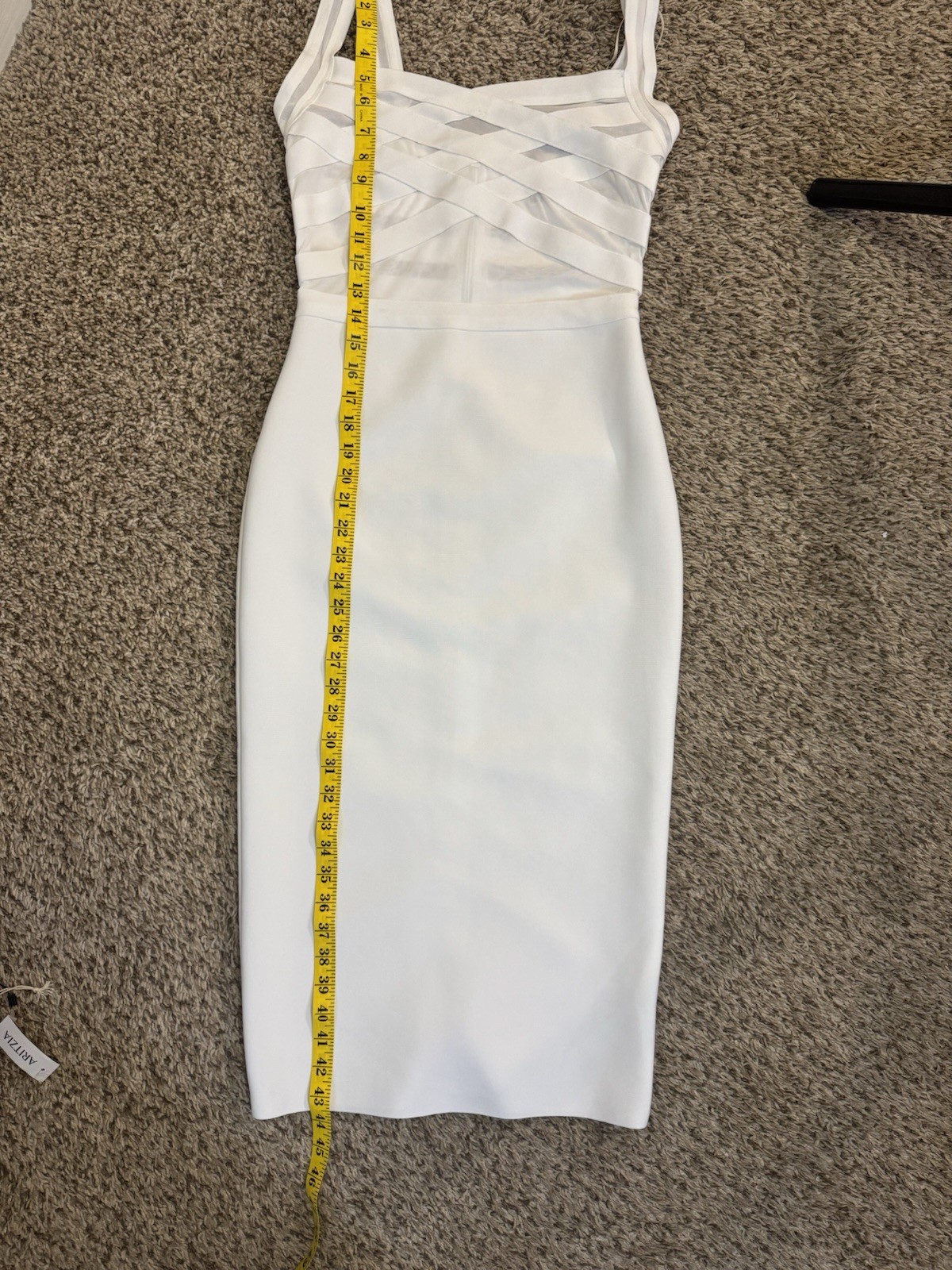 NEW Fashion Nova Paige Body Sculpt Off Shoulder White Midi Dress Size S Bandage