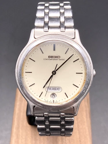 [FOR PARTS OR REPAIR] SEIKO 5H23-6B90 Mens Vintage Watch Contemporary Basic