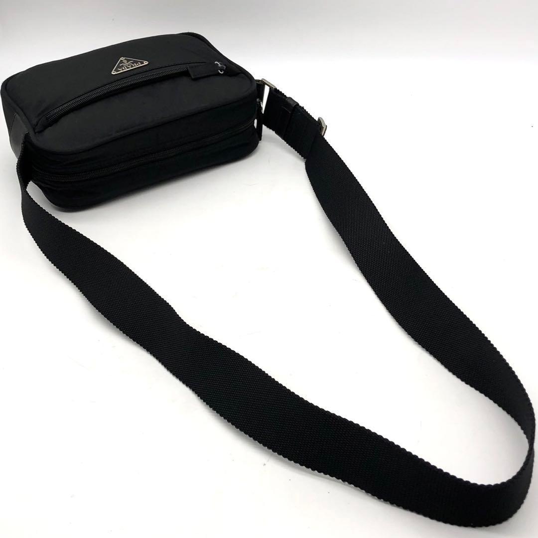 PRADA Shoulder Bag Triangle Logo Plate Nylon Leather Black Authentic thumbnail 19