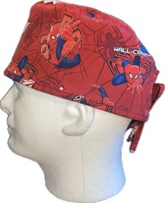 Marvel Spiderman On Red Scrub Hat Chemo Cap