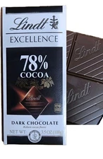 Lindt Excellence Intense 78% Dark Chocolate 1-Bar-3.5 Oz Full Bodied Cocoa