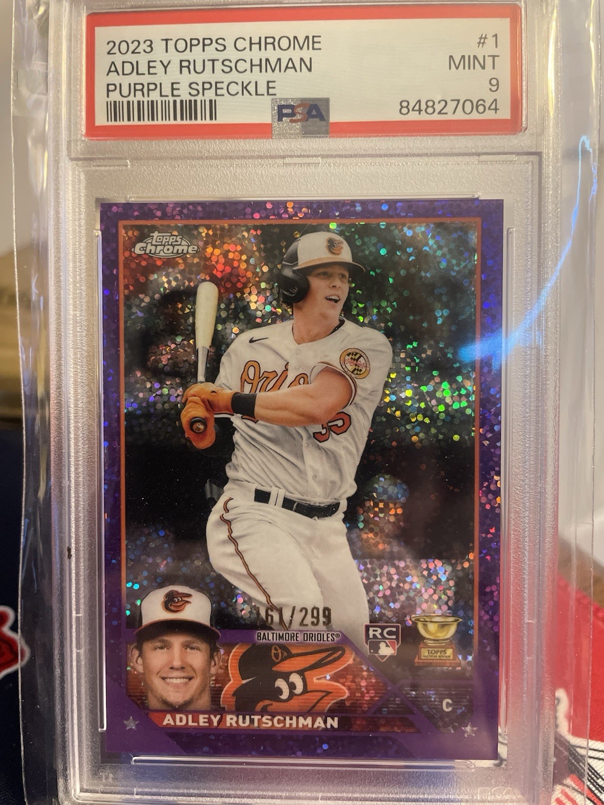 2023 Topps Chrome - Adley Rutschman #1 Purple Speckle Refractor /299 (RC)