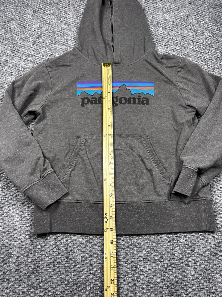 Sudadera con Capucha Patagonia Niños Gris Medio P-6 Logo Pullover Canguro Bolsillo Sudadera Foto 3 de 4