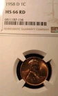 1958 D Lincoln Cent NGC MS66 RD
