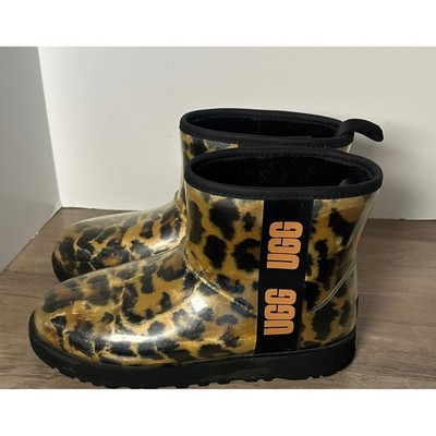 UGG 1122512 Classic Clear Animal Panther Print Mini Boots Leopard Cheetah Sz 9