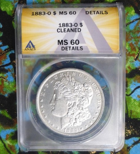 1883 O ANACS MS 60 Details Morgan Silver Dollar, United States of America $1 - Picture 1 of 6