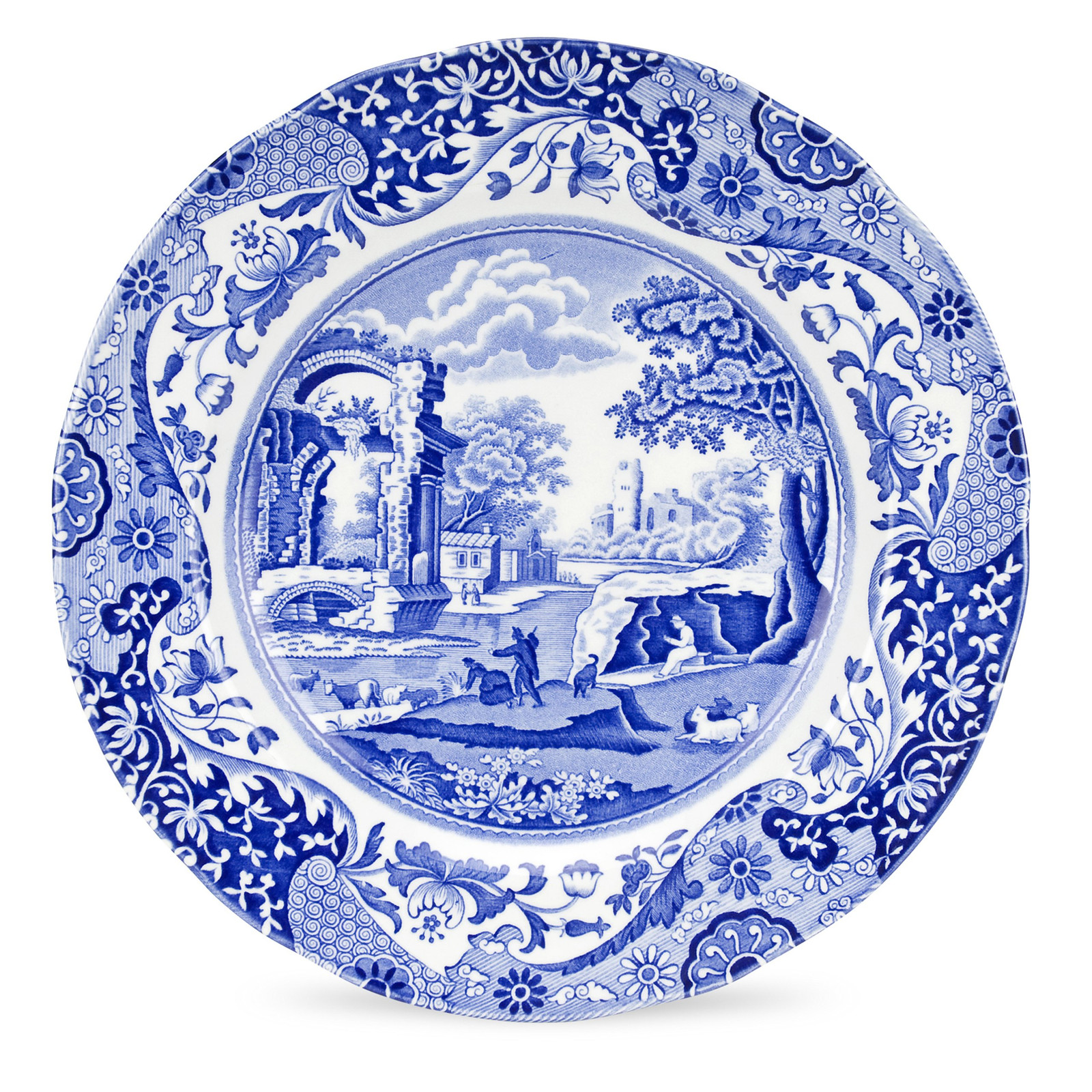Blue Italian Dinner Plates - Set of 4 (10.5 inch Dinner Plate)