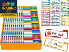 30 Read Word Families, Sight Words, ABC Phonics Flash Cards,Reading Learning Set
