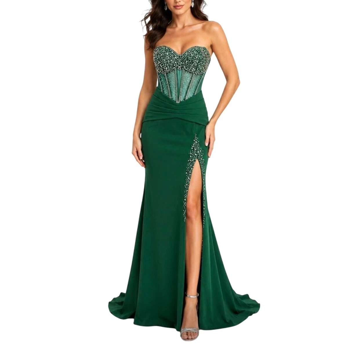 olive green wrap dress Jovani 05664CL
