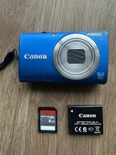 Canon PowerShot A4000 IS 16.0MP Digital Camera Blue - TESTED; NO CHARGER
