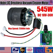 NIDEC 13F048R011 26kPa 18V-36V High Torque DC Brushless Fan Vacuum Cleaner Motor