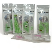 Purrdy Paws Nail Caps for Cat Claws Glow-in-the-Dark 3X M, 1X L- 9 MONTH SUPPLY