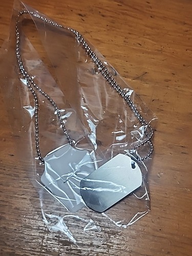 Stainless Steel Serenity Prayer Military Dog Tag Necklace Engraved AA NA 24" JDS - Picture 2 of 2