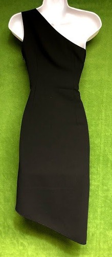 White House Schwarzmarkt 1-Schulter schwarz Krepp asymmetrisch Kleid 00 $ 110 MISC - Bild 4 von 4