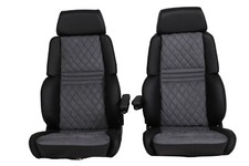 2 RECARO ORTHOPÄD 94 LEDER ALCANTARA mit Rauten NEU BEZOGEN Armlehne