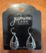 Jasmine Lane Silver Tone Dangle Earrings Pierced NEW