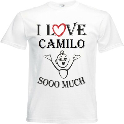 T-Shirt I Love Camilo für Damen Herren und Kinder ... in der Farbe Weiss