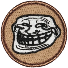 Troll Face Patrol Patch - 2" Round Embroidered Patch