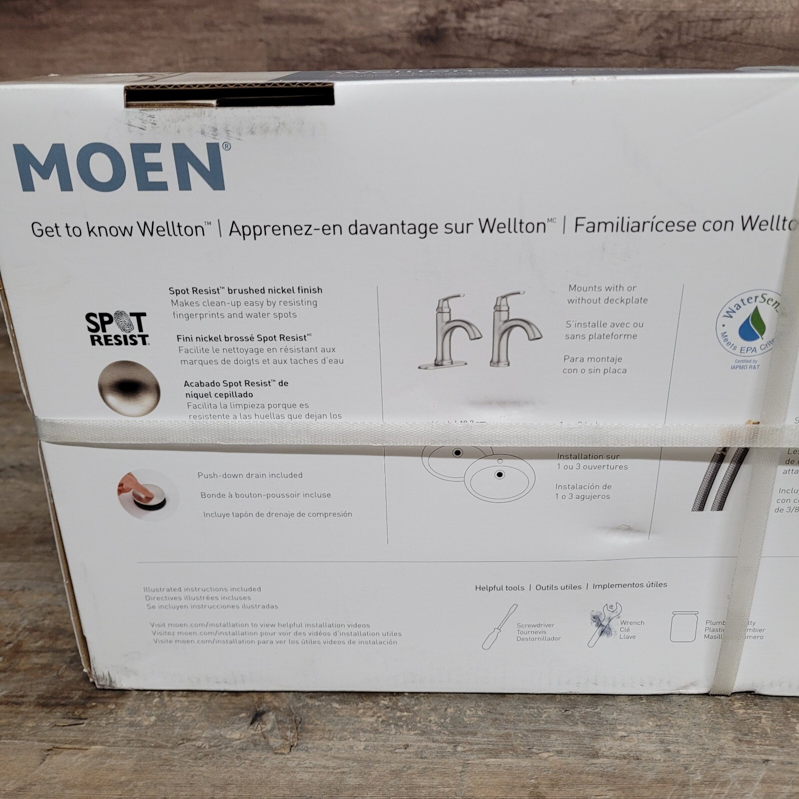NEW Moen Wellton 1Handle Bathroom Faucet 84980SRN Brushed Nickel Spot