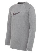 Nike Swim Boys' Particle Grey Long Sleeve Hydro Rash Guard