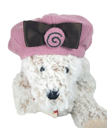 Vintage Hansen Wool & Acrylic One Size Beret In Pink & Gray  display picture 2