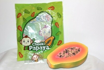 RARE PUNI MARU CHEEKI PAPAYA WITH KEYCHAIN SLOW RISE SQUISHY